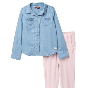 7 For All Mankind Denim Long Sleeve Top & Pants